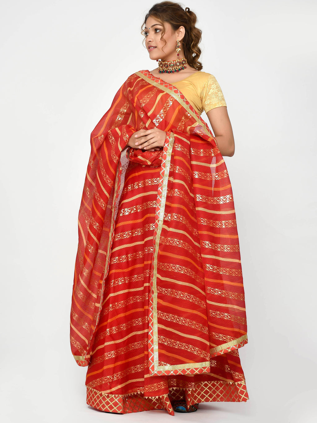 Shaila Kota Doriya Lehanga with Dupatta and unstitched Blouse